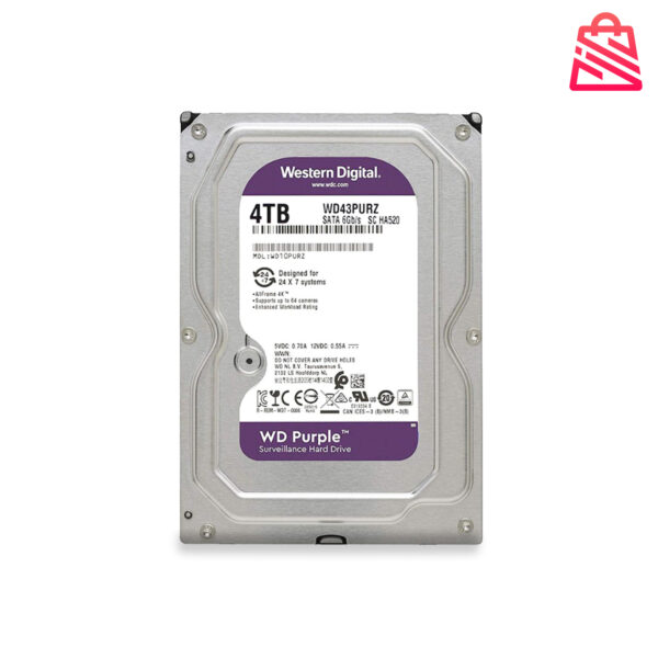 4TB HDD CCTV WD PURPLE5400RPM 64MB SATA 3