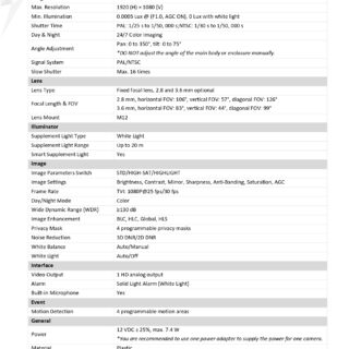 DS-2CE70DF3T-PTS (2MP)